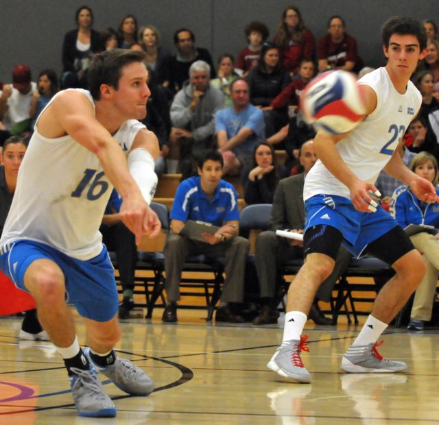 Dane Worley had 26 kills in UCLA’s win over Long Beach State on Wednesday night. The Bruins came back after losing the first two sets.