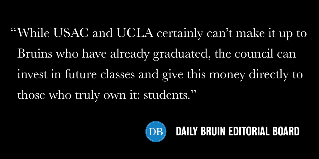 Editorial USAC should allocate fees UCLA once misplaced to its