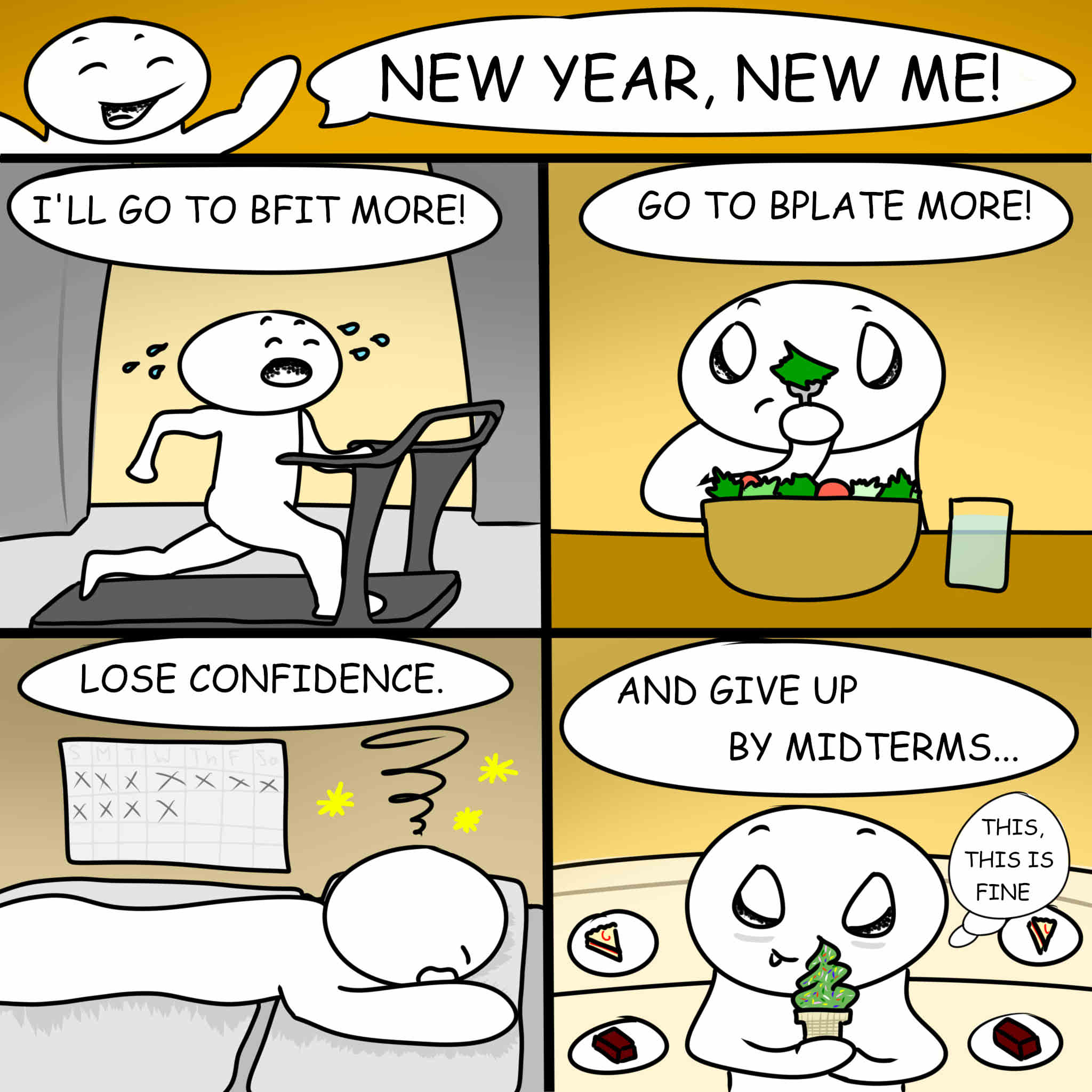Editorial Cartoon: New year, same me - Daily Bruin