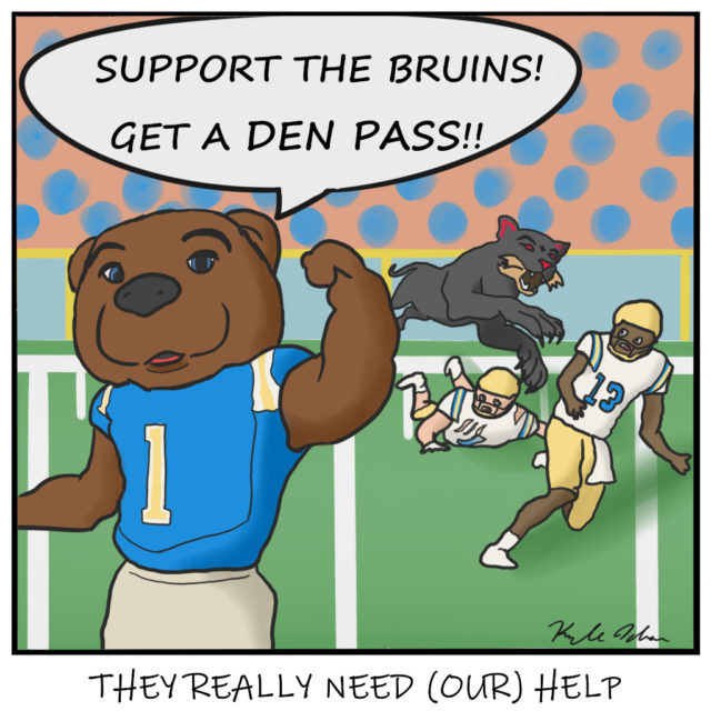 Editorial cartoon: First-game-day struggles - Daily Bruin Editorial cartoon: First-game-day struggles - Daily Bruin
