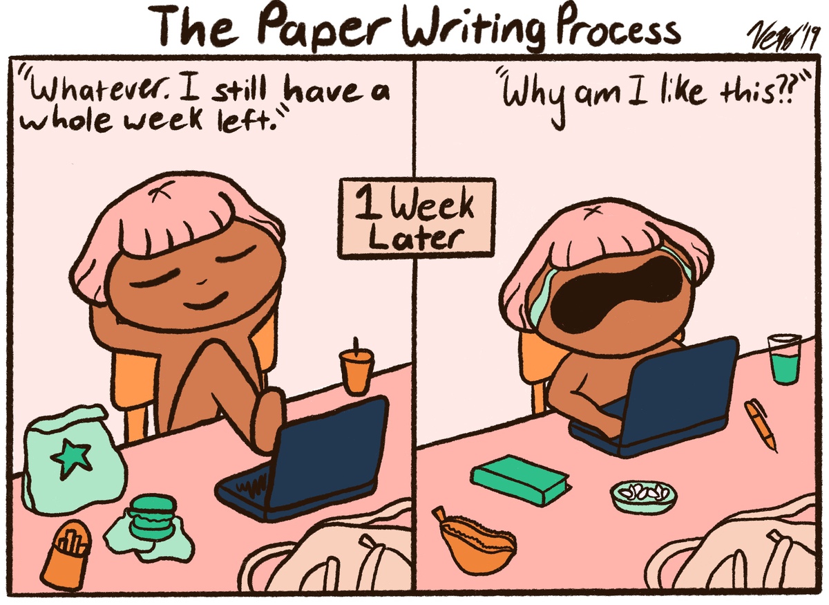 Editorial Cartoon: The paper writing process - Daily Bruin