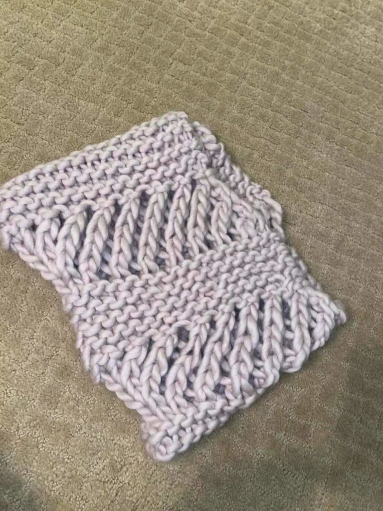 A scarf Katina knitted. (Courtesy of Katina)