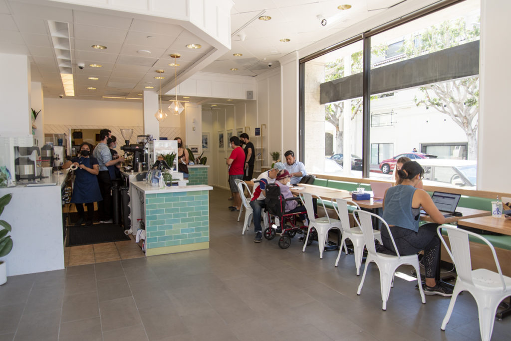 The store, located on the corner of Westwood and Weyburn Boulevard, is filled with natural light and is well-suited for studying Bruins. (Anika Chakrabarti/Assistant Photo editor)