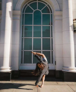 Fourth-year neuroscience student Samantha Chang performing a dance sequence. Not only can dance be a therapeutic form of expression, it is also a way to communicate messages without the use of words. (Courtesy of Samantha Chang)