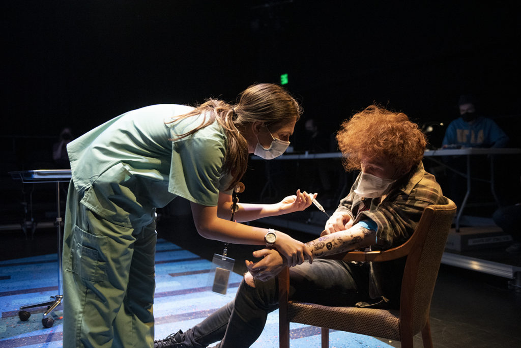 Depicting emotional issues like substance use and cancer, "Still Harvey Still" is one of graduate theater student Brianna Barrett&squot;s attempts to process her own loved ones&squot; cancer diagnoses. (Lauren Man/Daily Bruin senior staff)