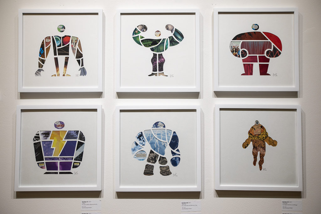 Pulling from comic books&squot; superheroes and Jewish myth&squot;s golems, artist and alumnus Isaac Brynjegard-Bialik&squot;s exhibition “Paper Golems: A Pandemic Diary" reflects on security in times of uncertainty. (Anya Yakimenko/Daily Bruin)