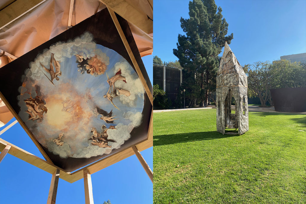 In the fall, fourth-year art student Gwyneth Bulawsky positioned her sculpture, Ascension, next to T.E.U.C.L.A. Bulawsky said Ascension explores themes of the transgender experience and queer safe spaces. (Courtesy of Gwyneth Bulawsky)