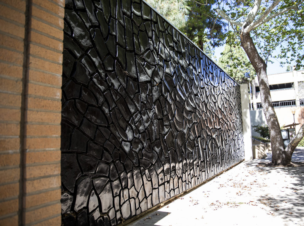 With its deep grooves and ceramic composition, Grande Cretto Nero has been the subject of architecture students' inquiries, third-year architectural studies and art student Sofia Chang said. (Ashley Kenney/Photo editor)