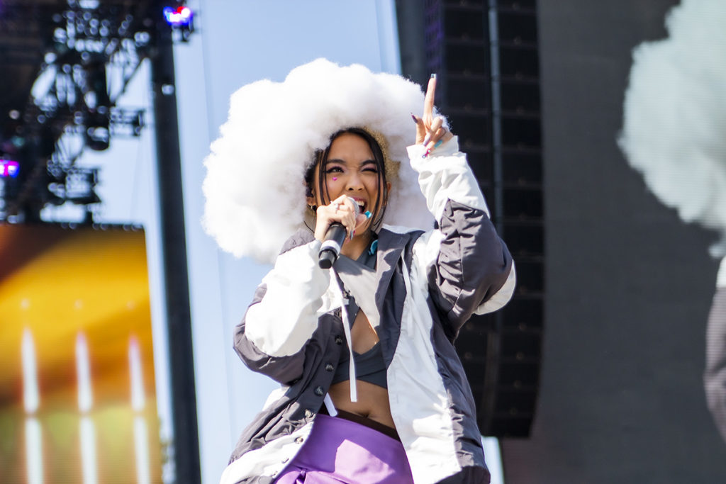 Thai rapper MILLI took the 88rising stage wearing a cloud-shaped hat. Through her set, the first time Head in the Clouds performer addressed the audience and expressed her joy to be a part of the festival. (Megan Cai/Assistant Photo editor)