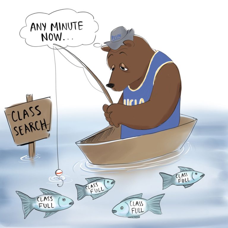 Funny Angler Cartoon Bring Fish and Fishing Equipment Stock