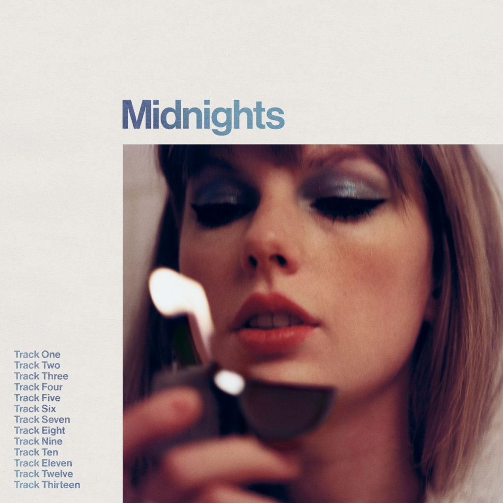 Taylor Swift holds a lighter on the cover of "Midnights." The singer-songwriter's tenth studio album is set to be released on October 21.  (Courtesy of Republic Records)