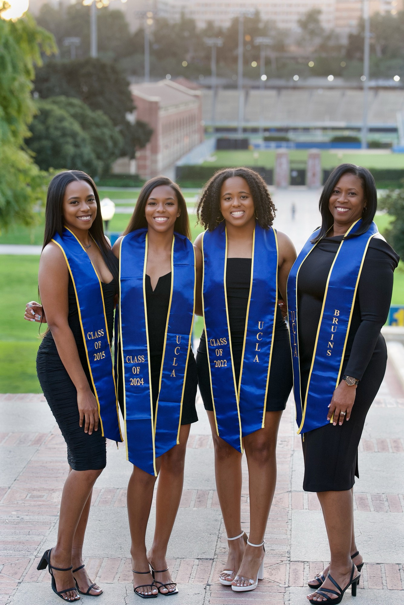 From left to right: Briana Savage, Jazmin Choyce, Ashley Choyce and Tina Choyce standing on Janss Steps. (Courtesy of Briana Savage)