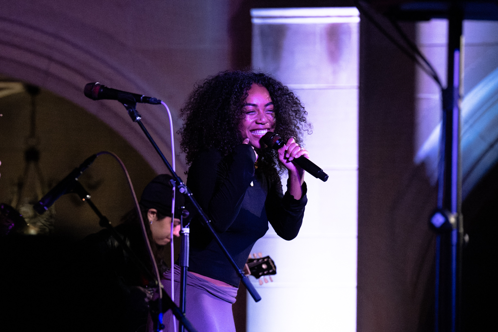 UMI, an R&B singer-songwriter, performs at the Matsuri festival. The headliner's set featured Japanese and English lyrics throughout. (Juliet Zhang/Daily Bruin)