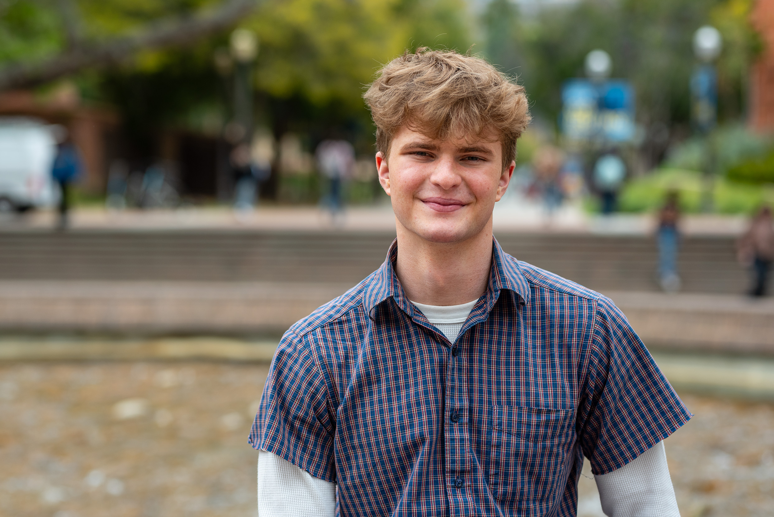 Leo Kitaen is pictured on the UCLA campus. (Selin Filiz/Daily Bruin)