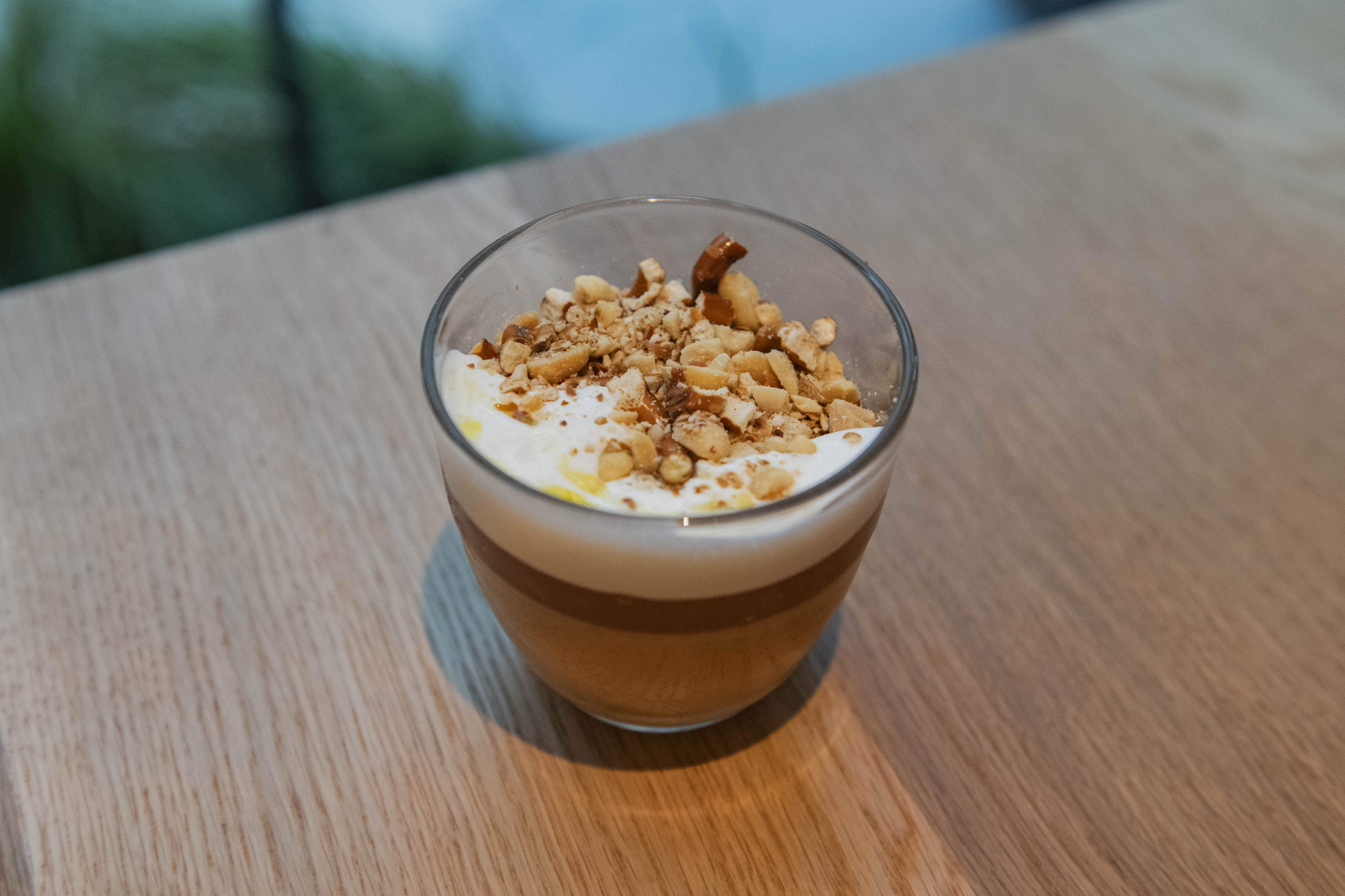 The chocolate peanut butter budino at Cosetta is topped with salted pretzels, roasted peanuts and whipped cream. The $12 dessert is one of the choices available to patrons for a sweet bite to close out a meal at the Santa Monica restaurant. (Karla Cardenas-Felipe/Daily Bruin staff)