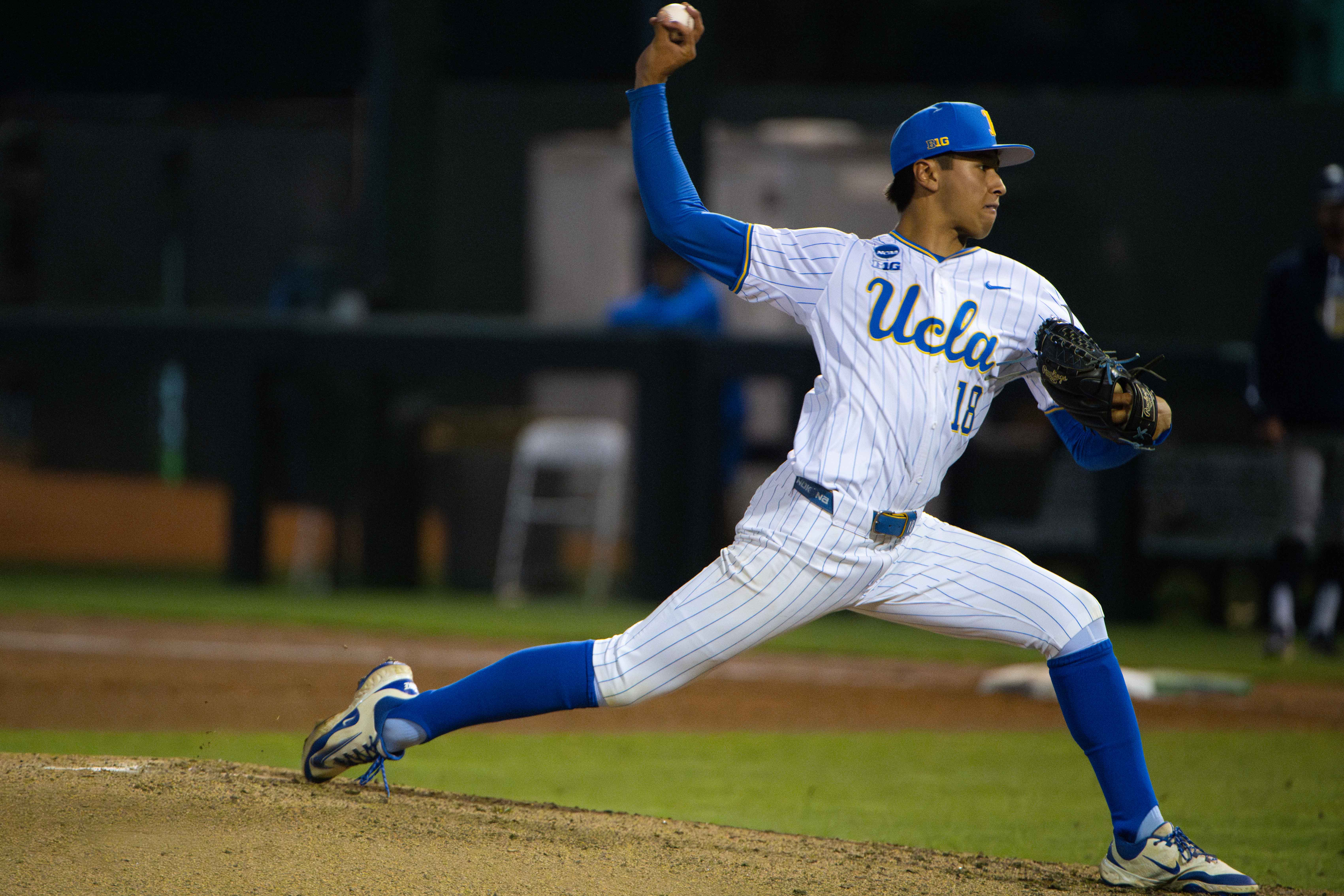 Freshman right-hander Wylan Moss hurls a changeup. (Michael Gallagher/Assistant Photo editor)