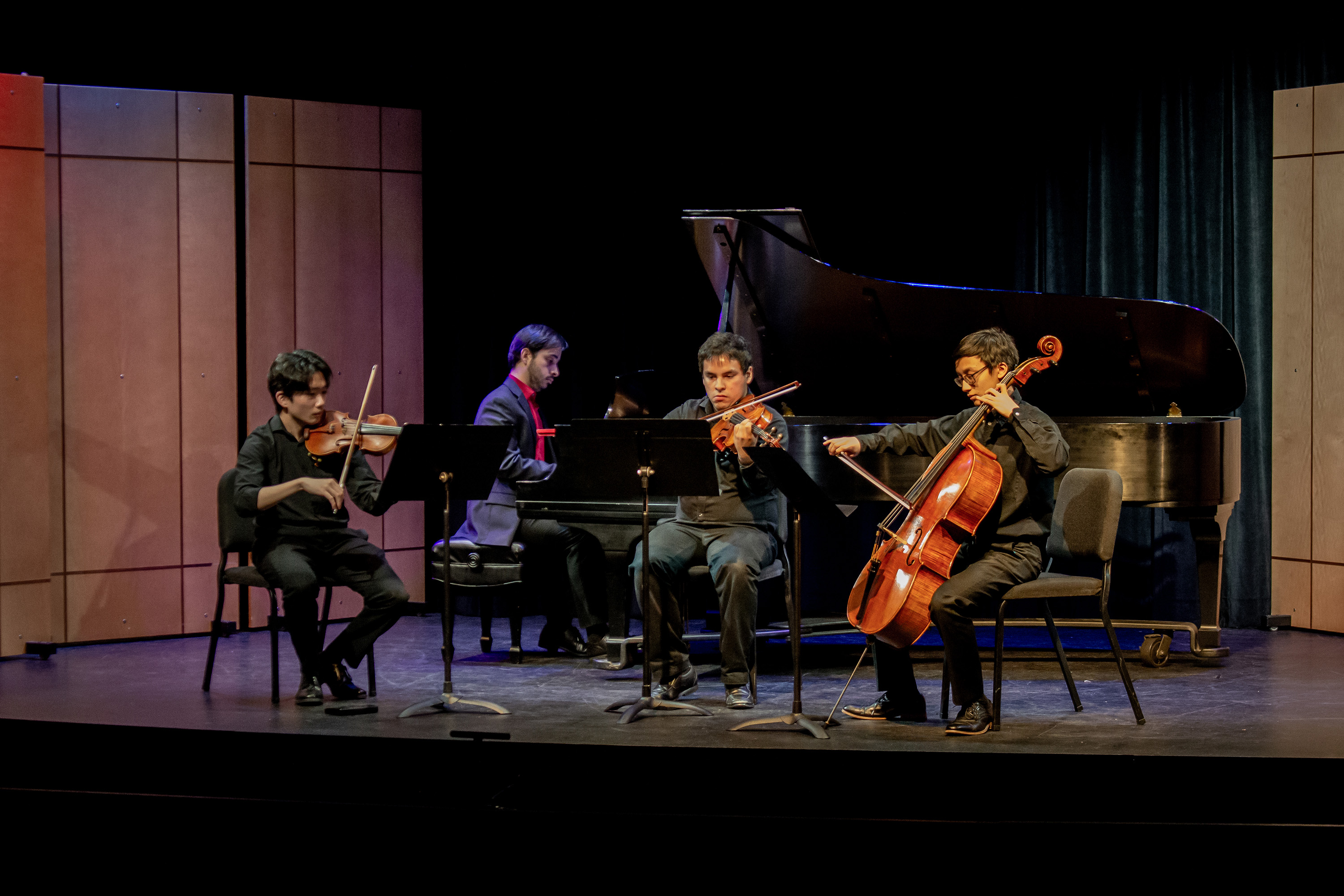Pictured is a performance of a quartet composed of a piano, violin, viola and a cello. BCM's ensembles have the freedom to choose the music they want to perform, some opting for original compositions or film music. (Courtesy of Sophia Jin)