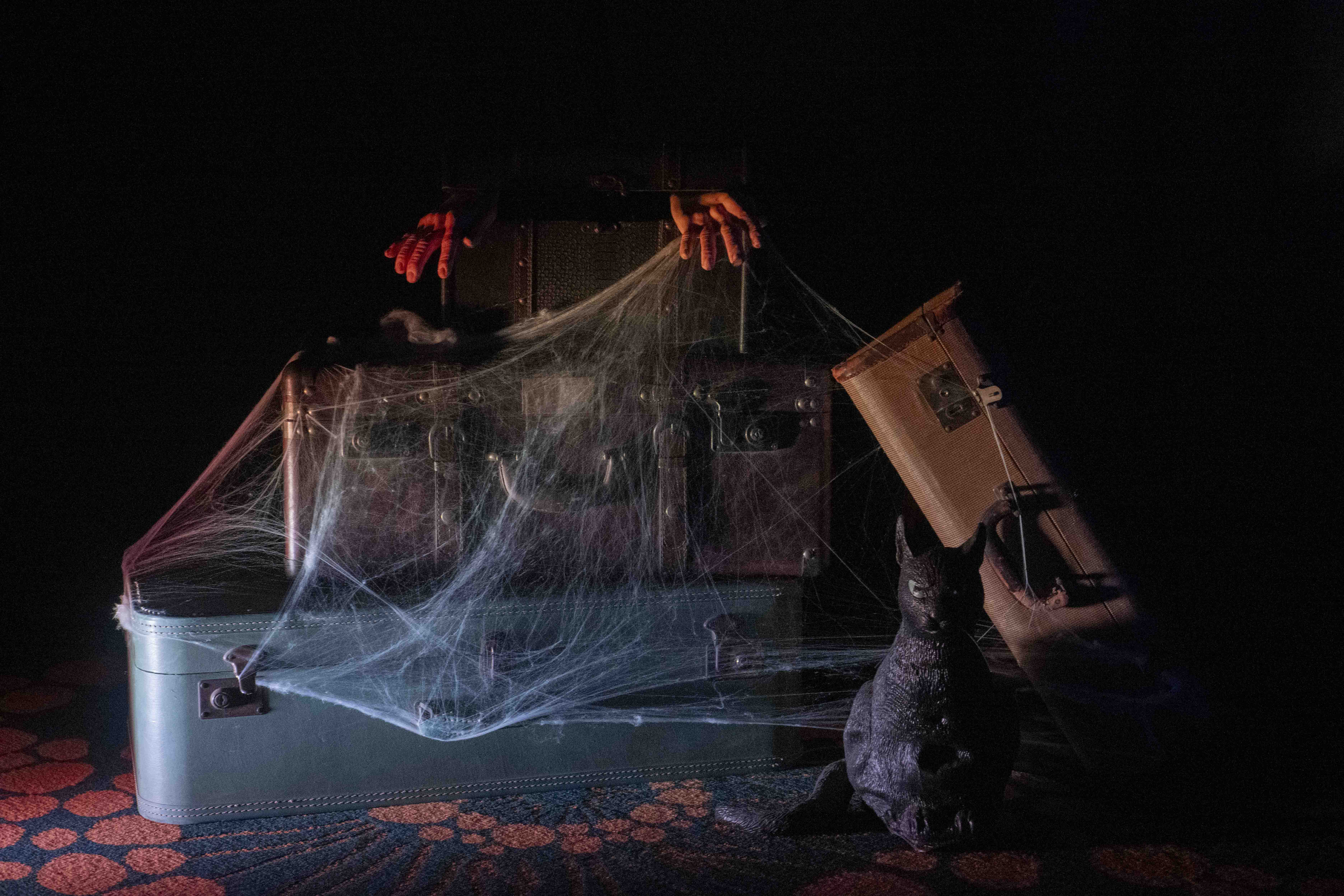 Spooky props are pictured at the Haunted Hill. Student volunteers wore ghost makeup, tattered costumes and fake blood at the event. (Amanda Velasco/Daily Bruin senior staff)