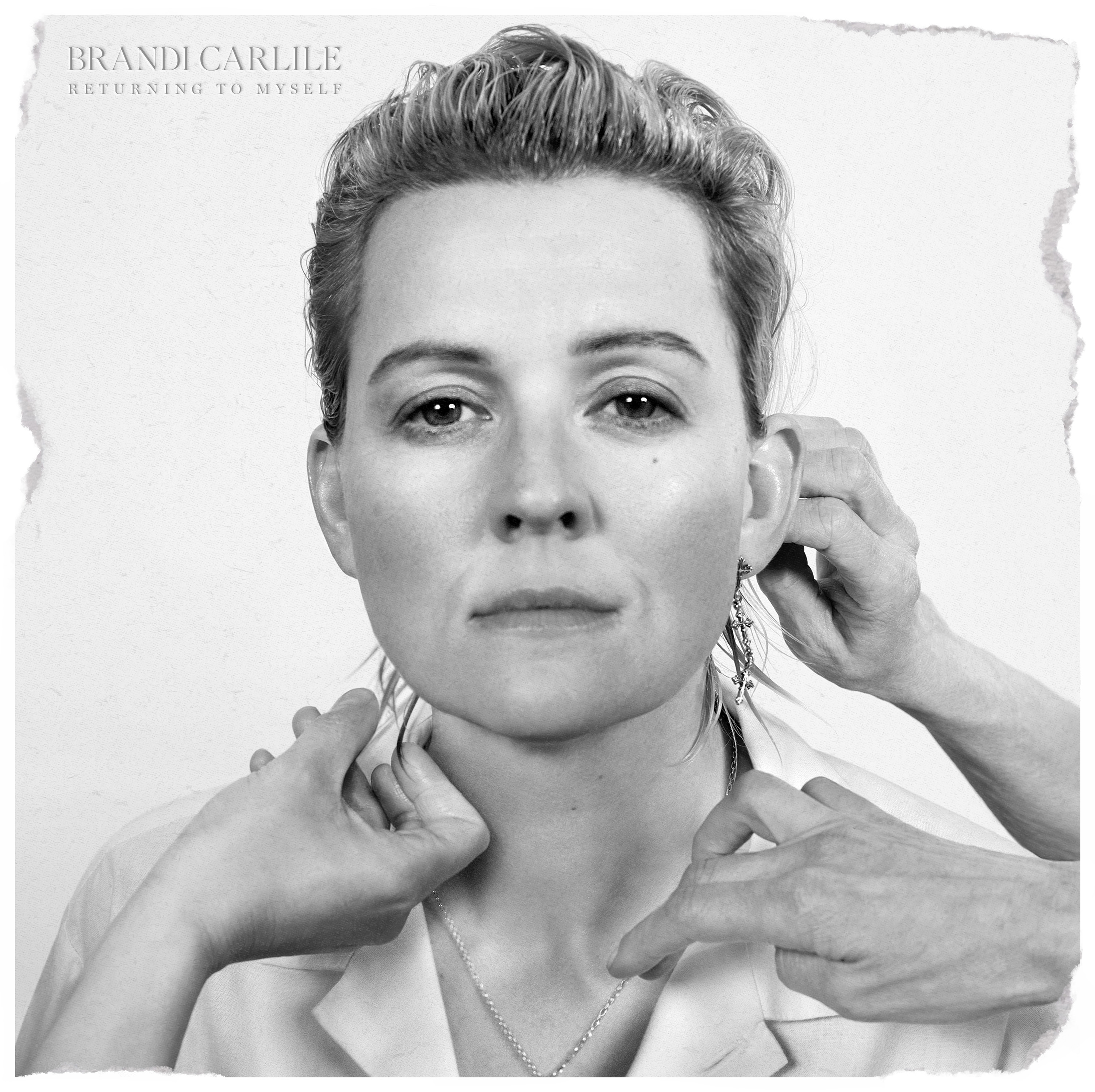 Cover for Brandi Carlile’s “Return To Myself,” shows black and white picture of the artist. The 11-time Grammy winner will perform at the Kia Forum on Feb. 27. (Courtesy of Collier Schore, Brandi Carlile Band, LLC, under exclusive license to Interscope Records / Lost Highway)