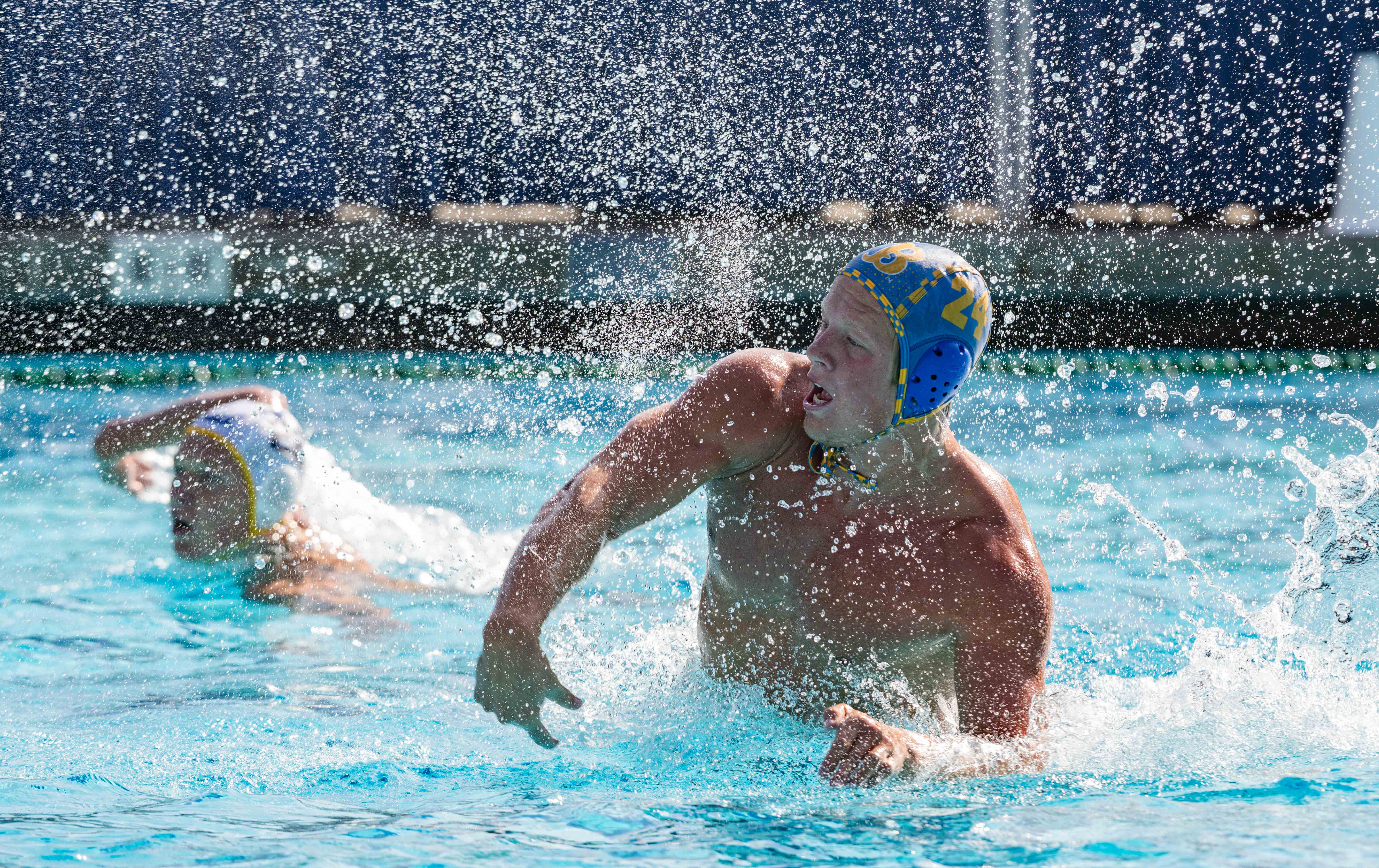 Junior attacker Ryder Dodd throws the ball. Dodd won the Peter J. Cutino Award in 2024 and 2025 as the best men's collegiate player in the country. (Leydi Cris Cobo Cordon/Daily Bruin senior staff)