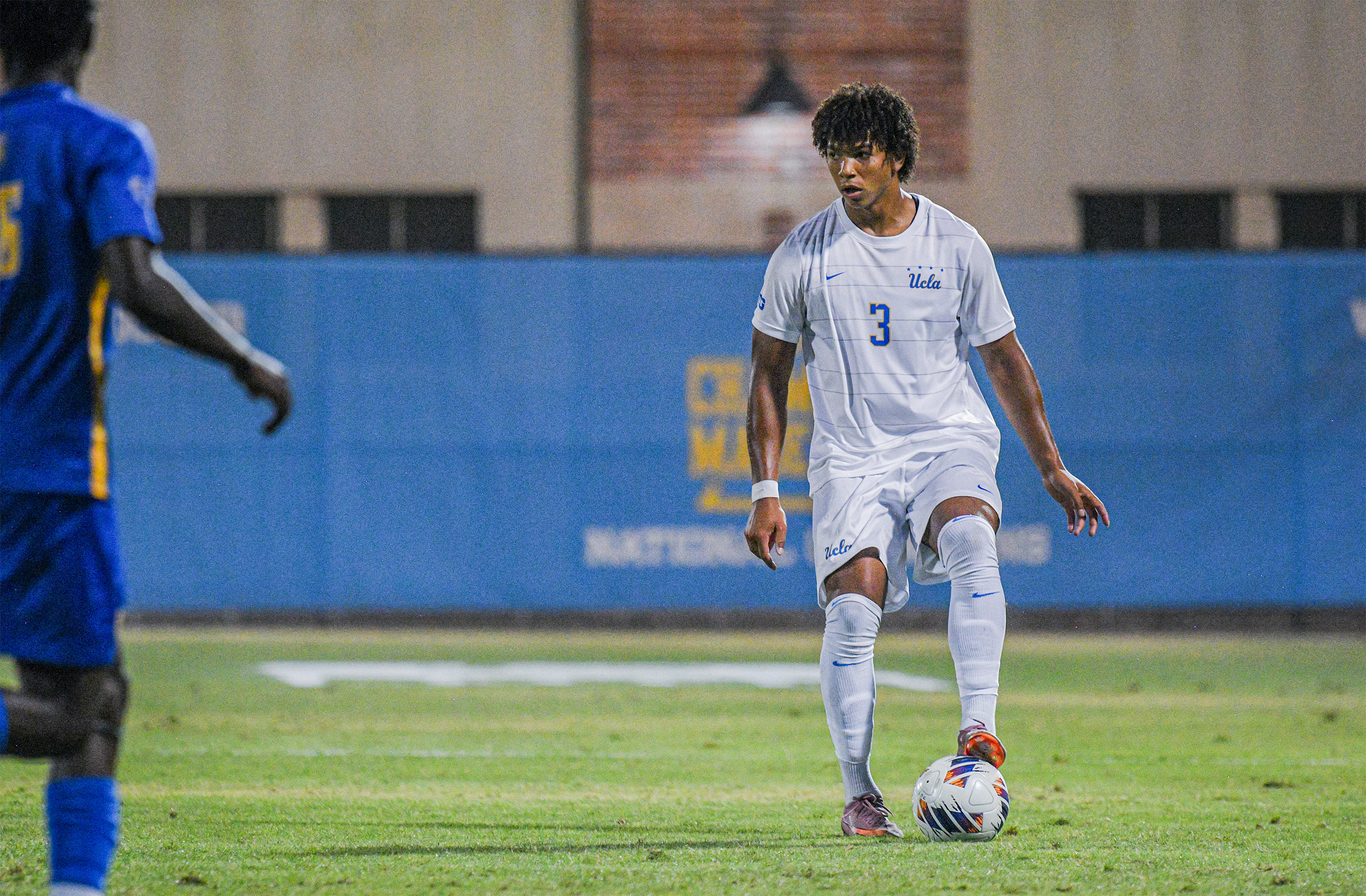 Senior defender Tre Wright pauses on the pitch in an exhibition game against UC Riverside on Aug. 7. (Kai Dizon/Assistant Photo editor)