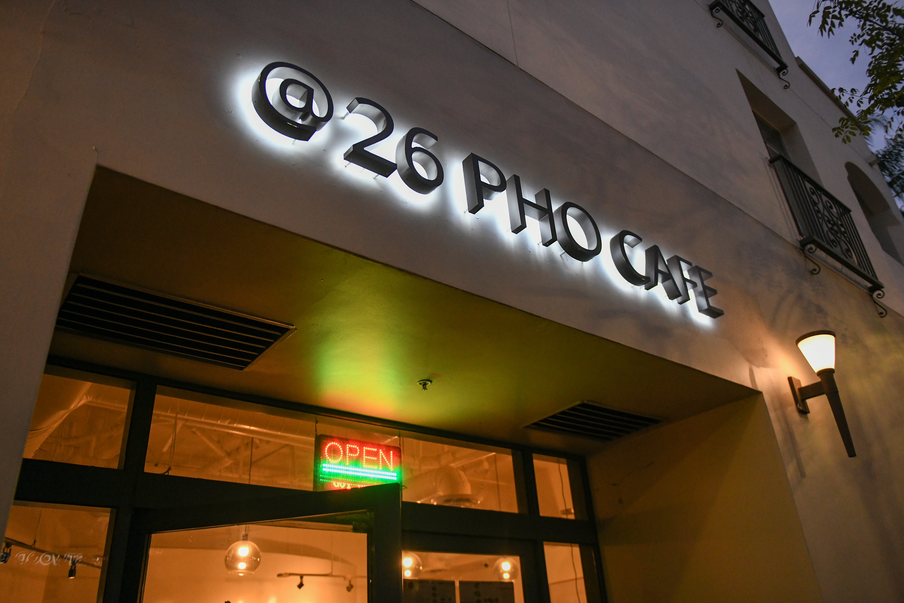 The exterior of 26 Pho Cafe is pictured. The Vietnamese restaurant opened in Westwood on Oct. 4 and will host soft opening events Oct. 17-18 and Oct. 24-25. (Amelia Chief/Daily Bruin senior staff)