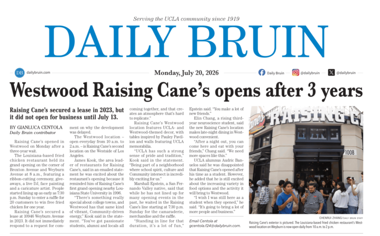 Daily Bruin Print Issue – July 20, 2026 - Daily Bruin